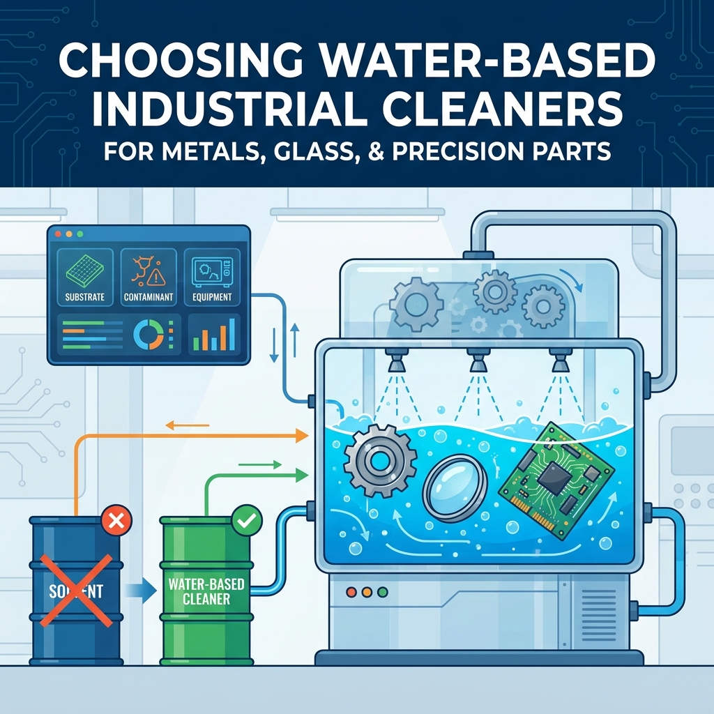 C&oacute;mo elegir un limpiador industrial a base de agua para metales, vidrio y piezas de precisi&oacute;n